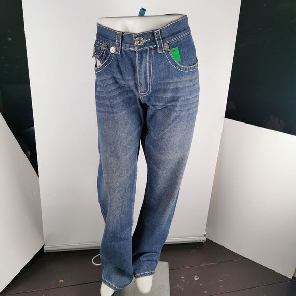 VTG True Religion heavy stitch distressed denim jeans mens 38x34 USA - Picture 3 of 3